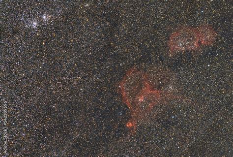 Heart And Soul Nebulae Emission Nebula In The Cassiopeia Constellation