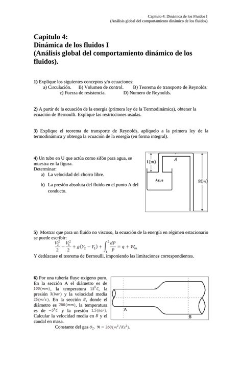 Capitulo Din Mica De Los Fluidos I An Lisis Global Del