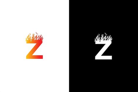 Premium Vector Initial Letter Z And Fire Shape With Ribbon Logo Style In Gradient Color Z