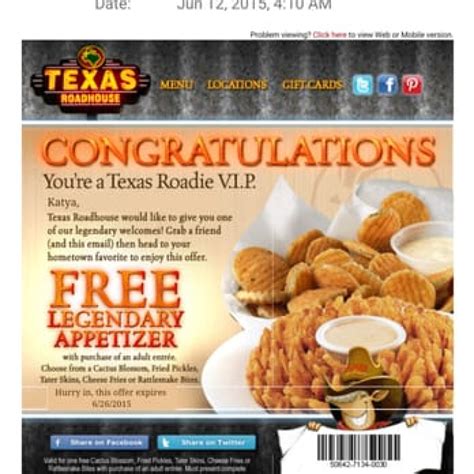 Texas Roadhouse Printable Coupons Free Appetizer - Free Printable