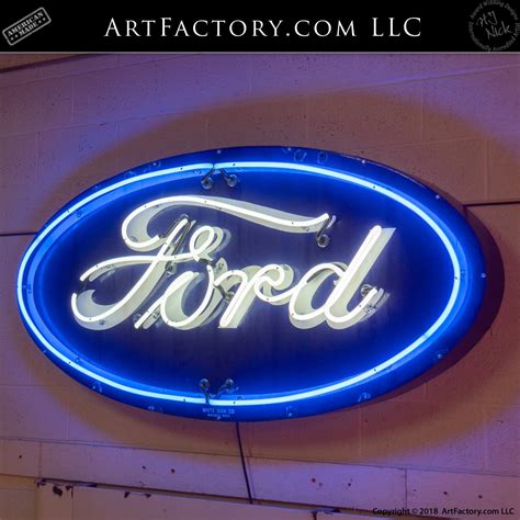 Neon Ford Logo Sign: Vintage Collectible Dealership Automobilia