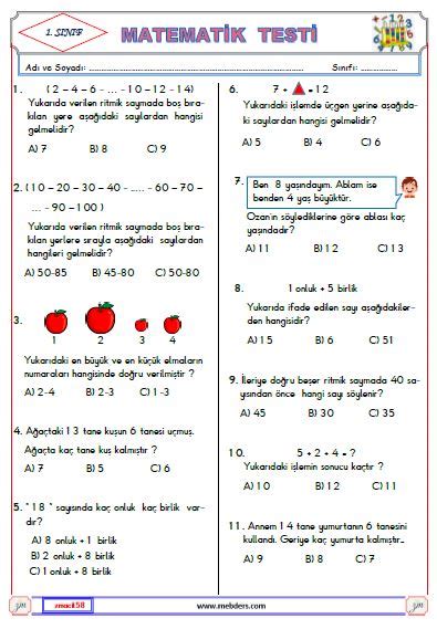 S N F Matematik Test Meb Ders