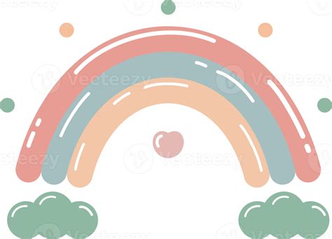 Cute Rainbow Doodle Boho Icon 33490182 Png