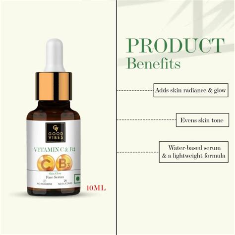 Good Vibes Vitamin C And Vitamin B3 Skin Glow Face Serum 10 Ml Jiomart