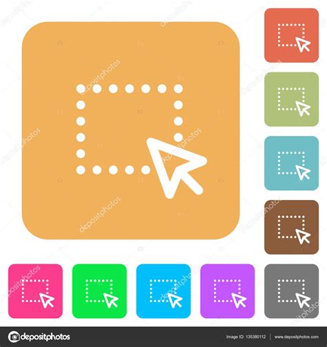 Drag And Drop Operation Rounded Square Flat Icons Stock Vector Image By