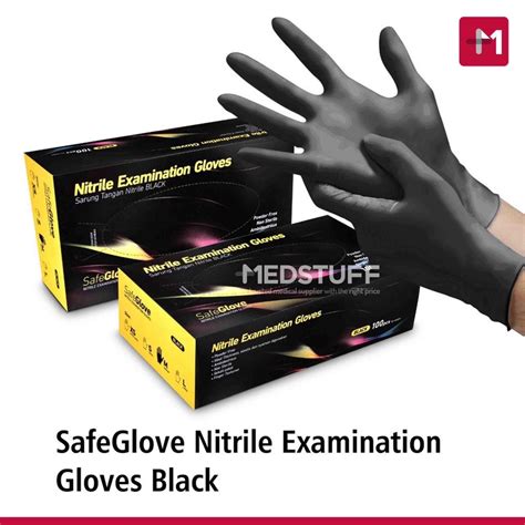 Jual Sarung Tangan Nitrile Safeglove Black Handscoon Nitril Gloves