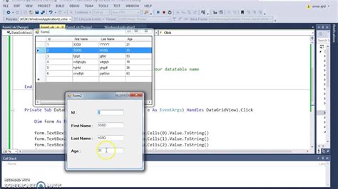 Vbnet Datagridview Show Selected Row Data In Another Form Using