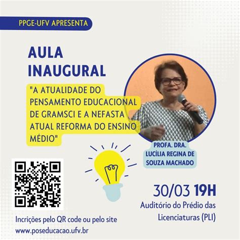 Divulgação Aula Inaugural Mestrado em Educação UFV Pós Graduação