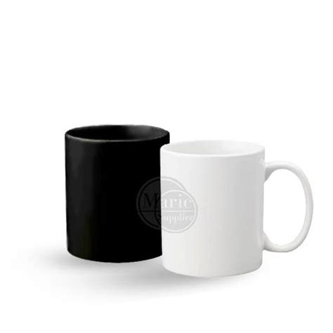 Jual Gelas Mug Std Keramik Ml Putih Hitam Polos Merimelma