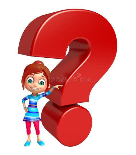 Kid Girl With Question Mark Sign Stock Illustration Illustration Of