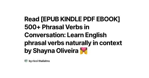 Read Epub Kindle Pdf Ebook Phrasal Verbs In Conversation Learn