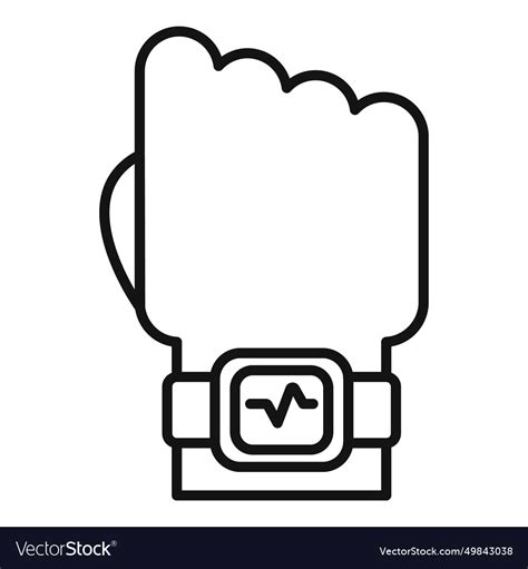 Runner Hand Watch Icon Outline Heart Rate Vector Image