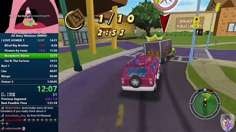 The Simpsons Hit Run All Story Missions No Mission Warps Speedrun