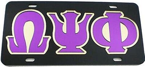 Omega Psi Phi Outlined Mirror License Plate Etsy