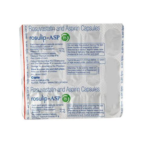 Rosulip Asp 75 Capsule 15s Price Uses Side Effects Netmeds