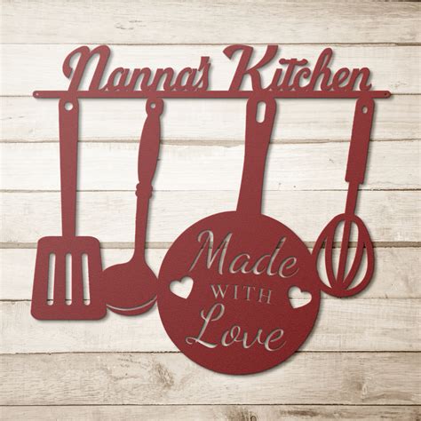 Custom Metal Sign For Kitchen Nanas Kitchen Metal Sign Etsy