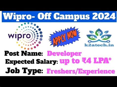 Wipro Off Campus Wipro Hiring Developer For Freshers Experience