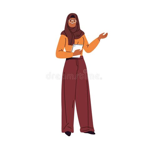 Happy Businesswoman In Hijab Arab Muslim Business Woman Standing