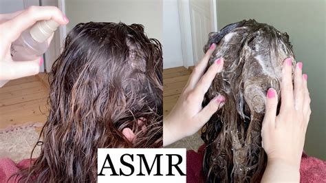 ASMR Hair Wash With LOTS Of Spraying Sounds Hair Play