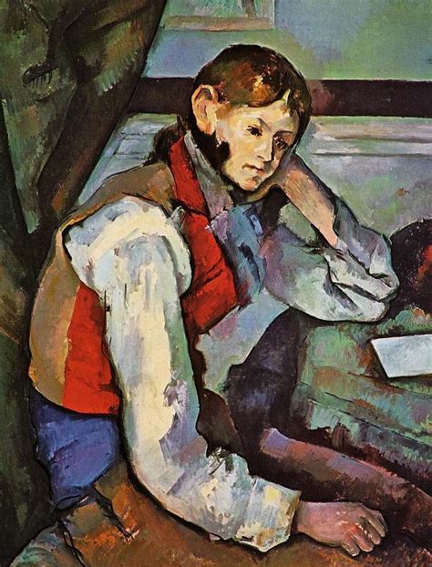 Boy In A Red Waistcoat 1888 90 04 Painting By Paul Cezanne Paintings