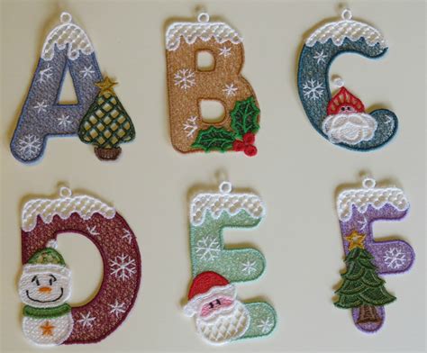 Free Standing Lace Christmas Alphabet Letter Ornaments