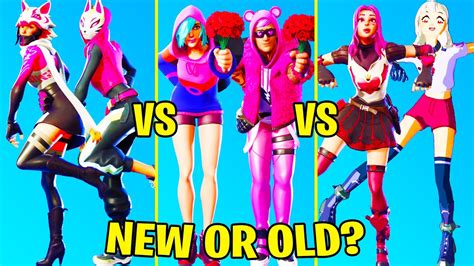 New Skins Vs Old Skins In Fortnite Dance Battle 3 New Lovely Vs Lexa Cuddle King Vs Iris Vi