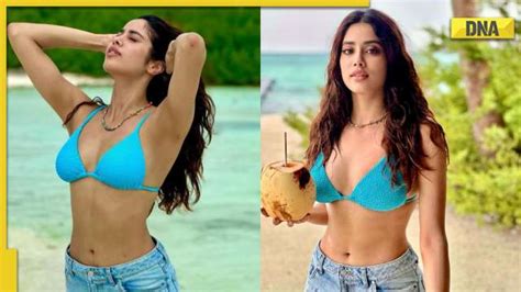 Janhvi Kapoor Flaunts Her Sexy Curves In Bikini Top And Shorts Photos Go Viral Trendradars India