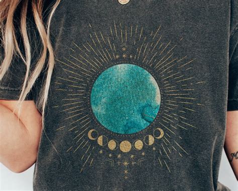 Boho Moon Phase Shirt Comfort Colors Tshirt Celestial Sun Etsy