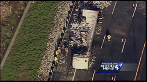 Raw Video Tractor Trailer Rollover Crash On Pennsylvania Turnpike