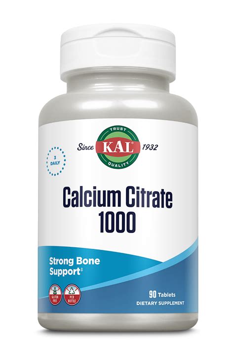 Calcium Citrate 1000 Tablets Kal Vitamins