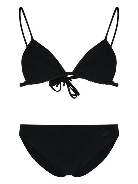 Jil Sander Embroidered Logo Bikini Set Black FARFETCH UK