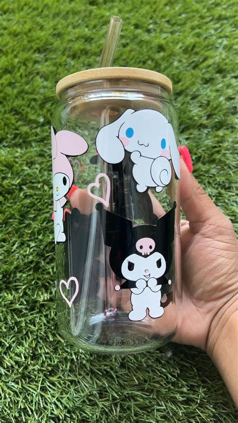 Hello Kitty Friends Glass Cup Sanrio Inspired Glass Can Kawaii Theme Artofit