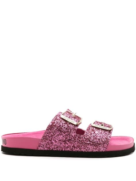 Love Moschino Pantoletten Mit Glitter Farfetch