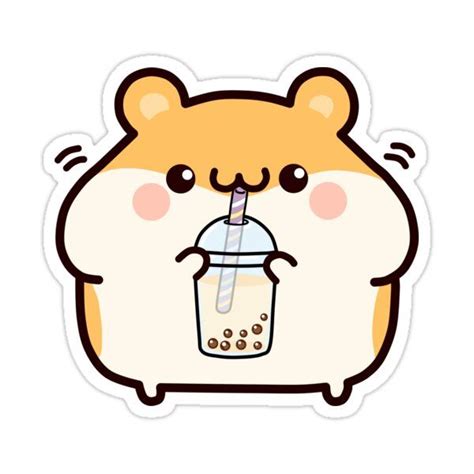 Boba Sippin Hamster Sticker For Sale By Sirbobalot Cute Stickers