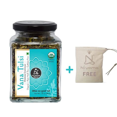 Niyama® Organic Vana Tulsi Leaves Tea Dried Organic Pure Herbal Tea