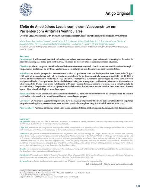 PDF Effect Of Local Anesthetics With And Without Vasoconstrictor