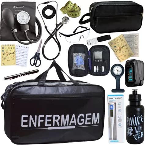 Kit Enfermagem Bolsa Aparelho Pressao Esteto Estagio Saude