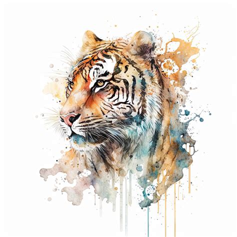 Premium AI Image | Watercolor painting of tiger