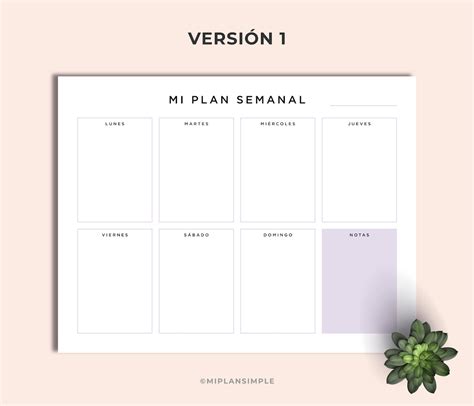 Planificador Semanal Colores Pdf Para Imprimir Carta Y A4 Weekly Planner Spanish Miplansimple