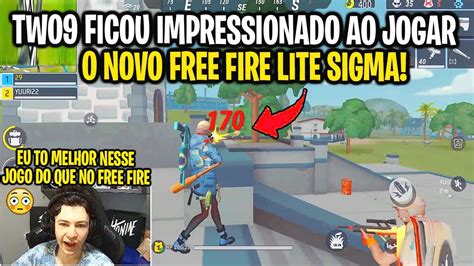 REAÇÃO DO TWO9 AO JOGAR O NOVO FREE FIRE LITE SIGMA BATTLE ROYALE O