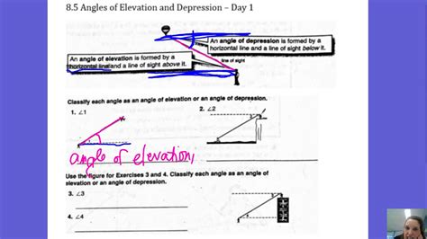 Angles Of Elevation And Depression Practice