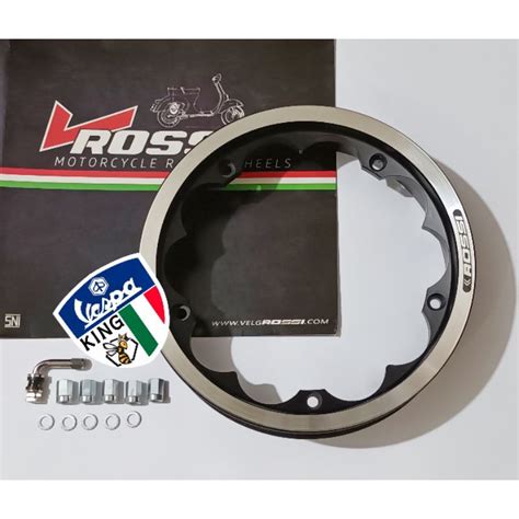 Jual Velg Tubeless Vespa Klasik Ring Vrossi Vrx Hitam Lis Chrome