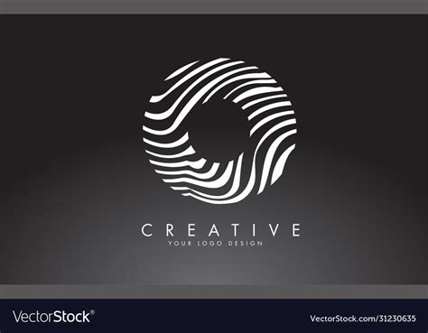 O letter logo design with fingerprint black Vector Image