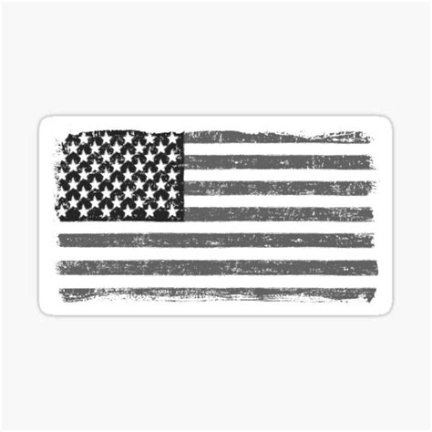 "American Flag - Black And White USA Vintage Retro Style" Sticker for ...