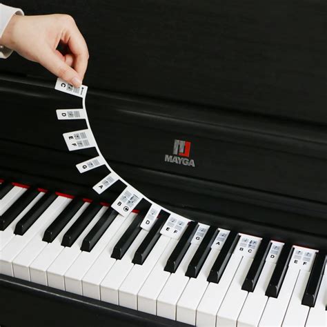 Removable Piano Keyboard Note Labels Silicone Piano Notes Guide For