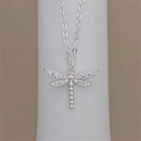 Sterling Silver Dragonfly Necklace By Nest Gifts