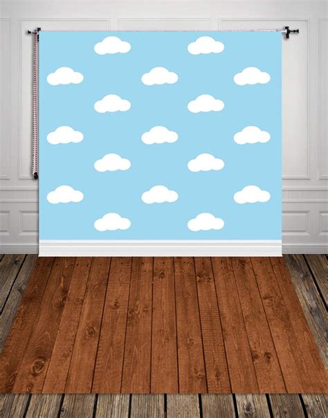 ABPHOTO Polyester 5x7ft White Clouds Photography Backdrops Newborn