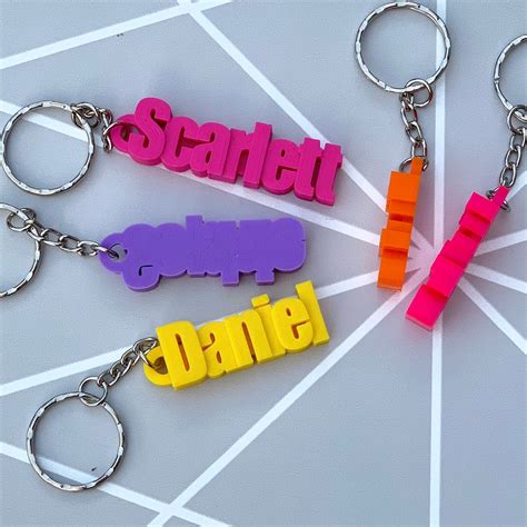 Personalised Keyring Personalized Keychain 3d Printed Etsy Uk