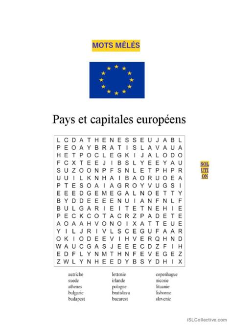 2 Pays et nationalités Recherche de mots Pratique du vocab