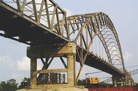 Jembatan Pelengkung Bentang A 150m Gunung Baja Konstruksi